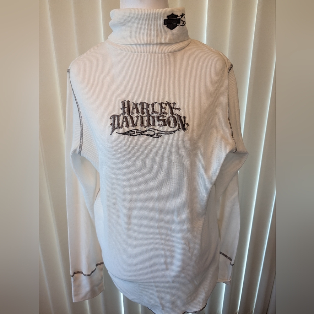 Harley-Davidson White Turtleneck Lightweight Thermal